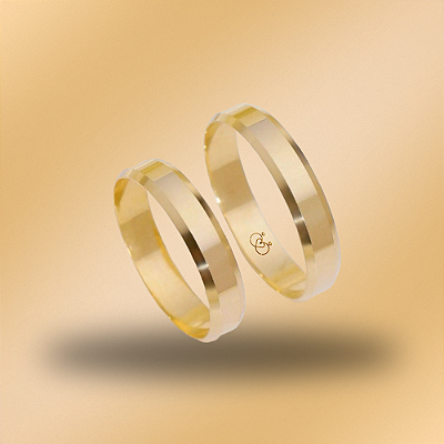 PAR DE ALIANÇAS DE CASAMENTO, OURO 18K, 4MM