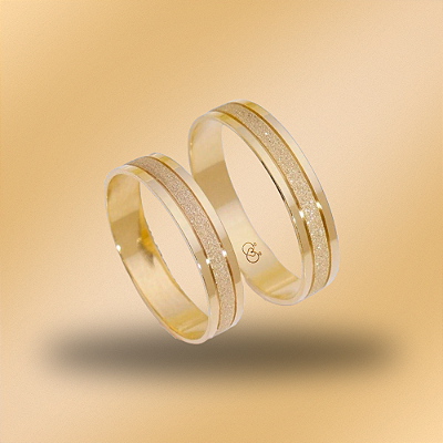 PAR DE ALIANÇAS DE CASAMENTO, OURO 18K, 4MM