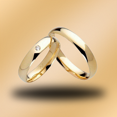 PAR DE ALIANÇAS DE CASAMENTO, OURO 18K, 4MM com zircônia
