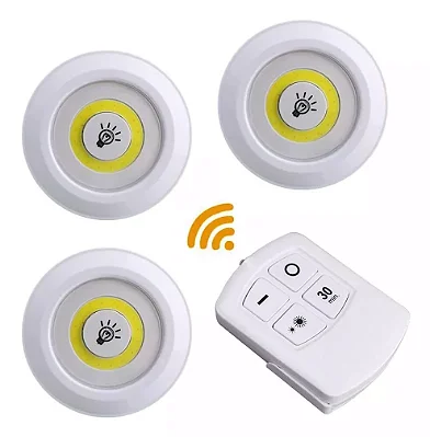 Kit 3 Lampadas Luminaria Led Controle S/ Fio