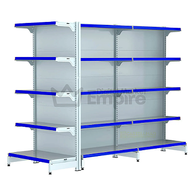 KIT 3 GÔNDOLAS DE AÇO FIT 40 CENTRO ALTURA 1,70M COMPRIMENTO 2,30M