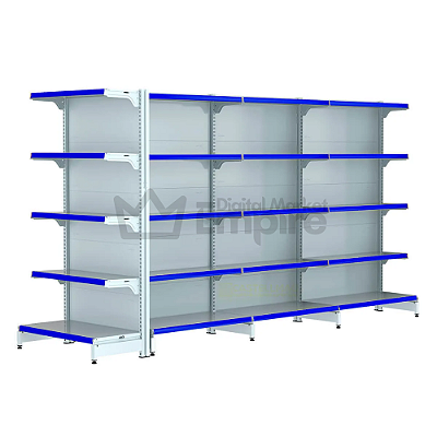 KIT 4 GÔNDOLAS DE AÇO FIT 40 CENTRO ALTURA 1,70M COMPRIMENTO 3,30M