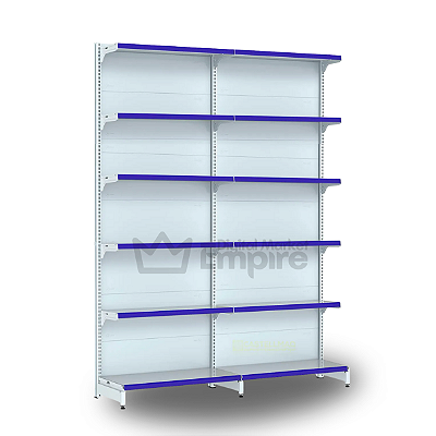 KIT 2 GÔNDOLAS DE AÇO FIT 40 PAREDE ALTURA 2,02M COMPRIMENTO 1,90M