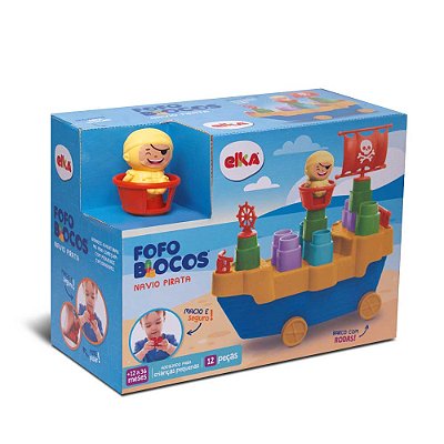 Fofo Blocos Navio Pirata 12 peças