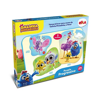 Puzzle Progressivo Galinha Pintadinha 4,6 e 8 peças