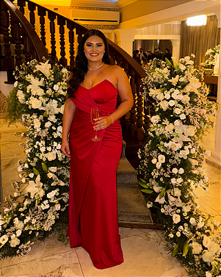 vestido drapeado tomara que caia