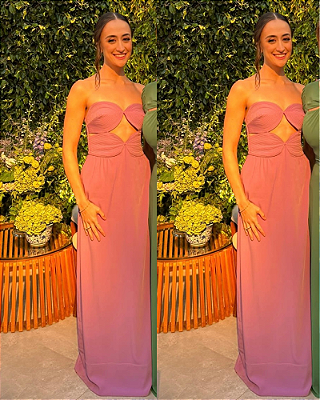 vestido detalhe círculos roxo