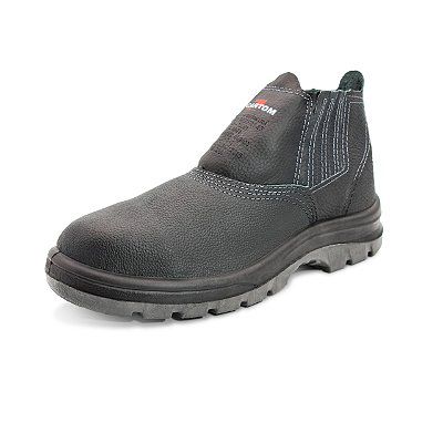 BOTINA DE COURO CARTOM  ELASTICO BICO PVC