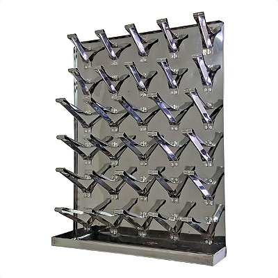Escorredor de Copos de Parede Copeira 30 Copos Inox