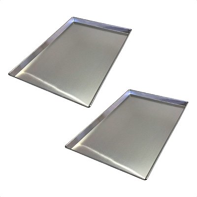 2 Assadeiras Pão Doce Lisas 70 x 58 x 3 cm Alumínio 0,7 mm