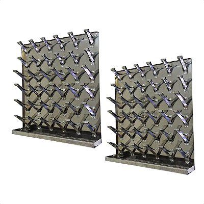 2 Escorredores de Copos de Parede Copeira 36 Copos Inox