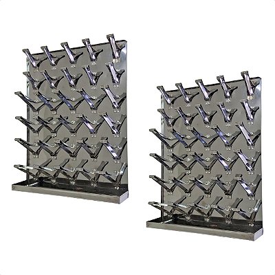 2 Escorredores de Copos de Parede Copeira 30 Copos Inox
