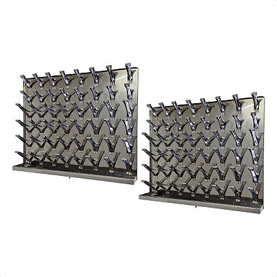 2 Escorredores de Copos de Parede Copeira 48 Copos Inox