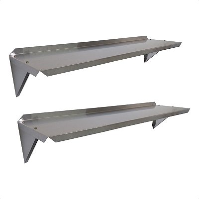 2 Prateleiras Aérea 75 x 30 cm Inox