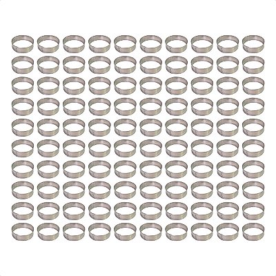 100 Aros Modelador Pão Hambúrguer 17 x 3 cm Alumínio 0,7 mm