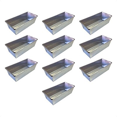 10 Formas Pão Caseiro 23 x 13 x 7,5 cm Alumínio 0,5 mm