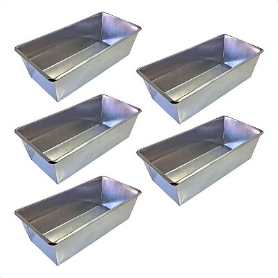 5 Formas Pão Caseiro 23 x 13 x 7,5 cm Alumínio 0,7 mm