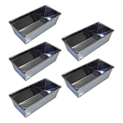 5 Formas Pão Caseiro 23 x 11 x 7,5 cm Inox