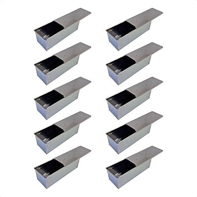 10 Formas Pão Forma c/ Tampa 30 x 10 x 10 cm Inox