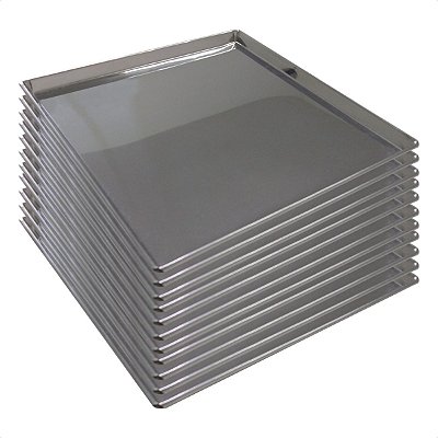 10 Assadeiras Pão Doce Lisas 35 x 35 x 2 cm Inox