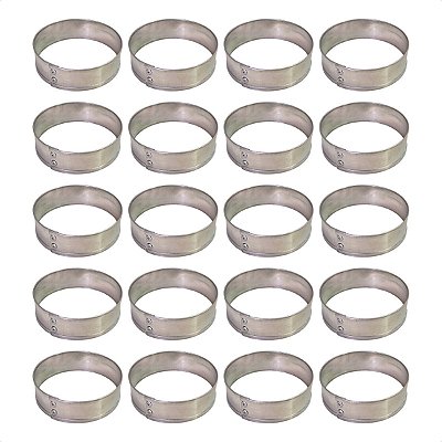 20 Aros Modelador Pão Hambúrguer 11 x 3 cm Alumínio 0,7 mm