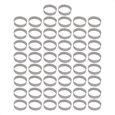50 Aros Modelador Pão Hambúrguer 10 x 3 cm Alumínio 1,2 mm