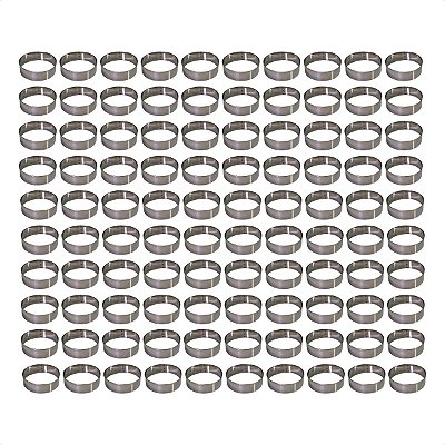100 Aros Modelador Pão Hambúrguer 15 x 3 cm Inox
