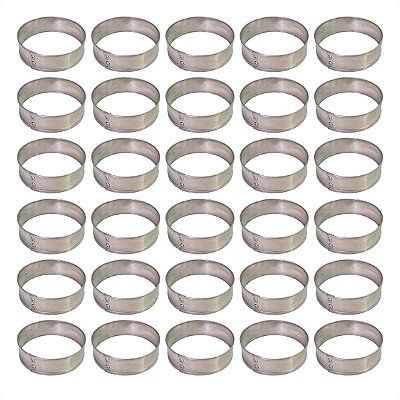 30 Aros Modelador Pão Hambúrguer 17 x 3 cm Alumínio 0,5 mm
