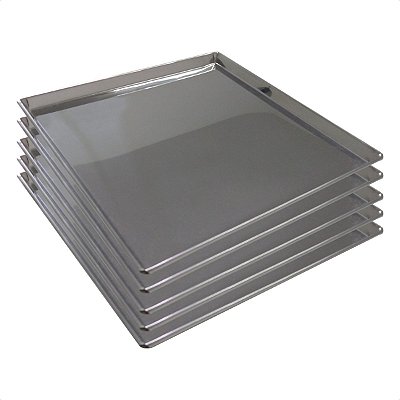 5 Assadeiras Pão Doce Lisas 35 x 35 x 2 cm Inox