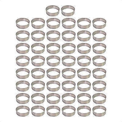 50 Aros Modelador Pão Hambúrguer 14 x 3 cm Alumínio 0,7 mm