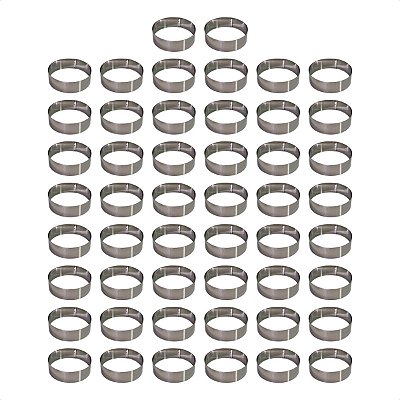 50 Aros Modelador Pão Hambúrguer 10 x 3 cm Inox 0,6 mm