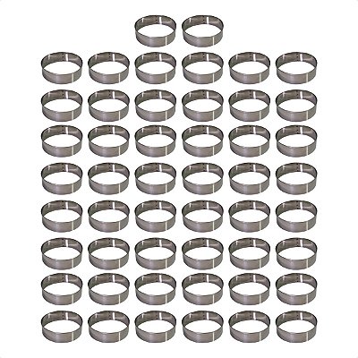 50 Aros Modelador Pão Hambúrguer 15 x 3 cm Inox