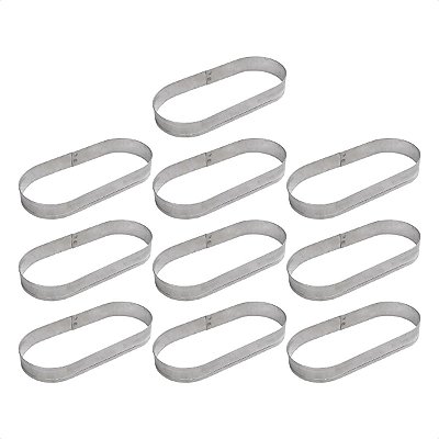 10 Aros Modelador Pão Hot Dog 20 x 9 x 3 cm Alumínio 0,7 mm