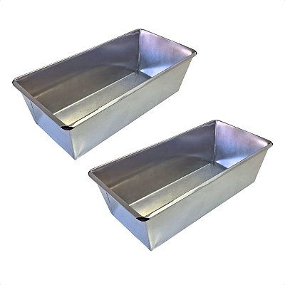 2 Formas Pão Caseiro 23 x 11 x 7,5 cm Alumínio 0,7 mm