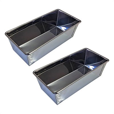 2 Formas Pão Caseiro 23 x 13 x 7,5 cm Inox