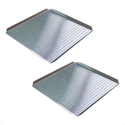 2 Bandejas para Forno Fast Oven Perfurada 35 x 35 x 1 cm Alumínio