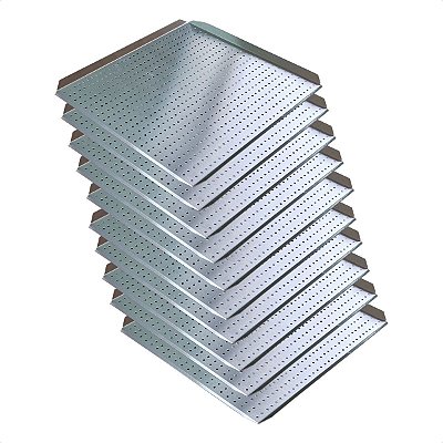 10 Bandejas para Forno Fast Oven Perfurada 35 x 35 x 1 cm Alumínio