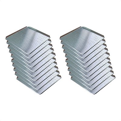 20 Bandejas para Forno Fast Oven Perfurada 35 x 35 x 1 cm Alumínio