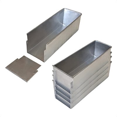 5 Formas com Tampa Lateral Removível 30 x 10 x 10 cm Alumínio