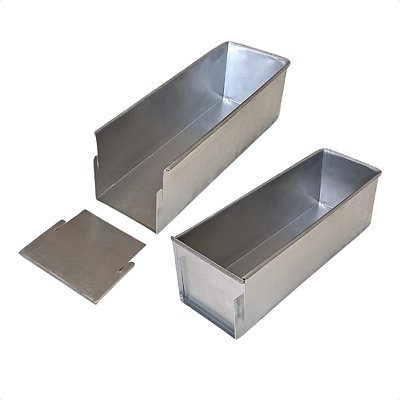 2 Formas com Tampa Lateral Removível 30 x 10 x 10 cm Alumínio