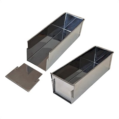 2 Formas com Tampa Lateral Removível 30 x 10 x 10 cm Inox