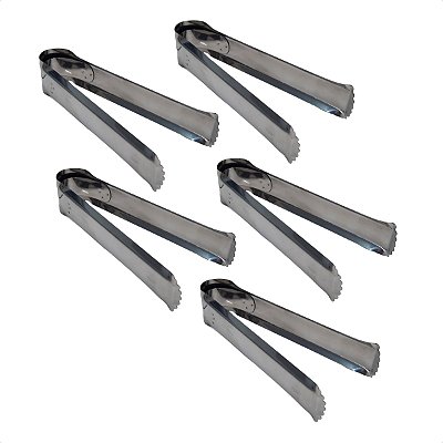5 Pegadores Pão Salgado Mola Reforçado Inox