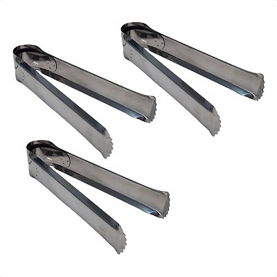 3 Pegadores Pão Salgado Mola Reforçado Inox