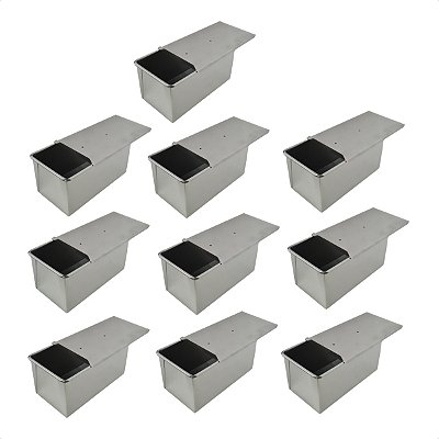 10 Formas Pão Forma Tampa Baby 20 x 10 x 10 cm Alumínio 0,5 mm