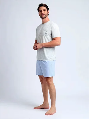 Pijama Masculino Manga Curta Family Dog