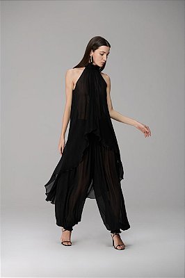 Blusa Cavada comprimento Máxi Mullet