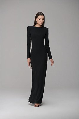 Vestido Costa Vazada Bordado Bank Chains
