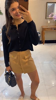 Cardigan Botões Tricot Preto