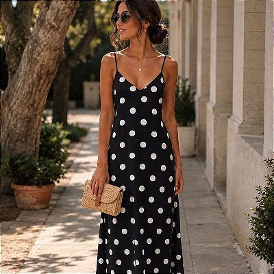 Vestido Poá preto