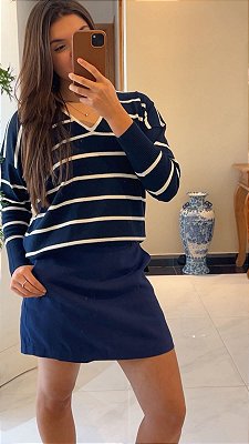 Blusa Tricot Listrada Marinho